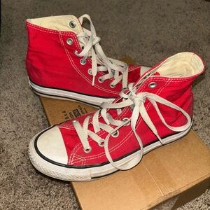 Red high top converse